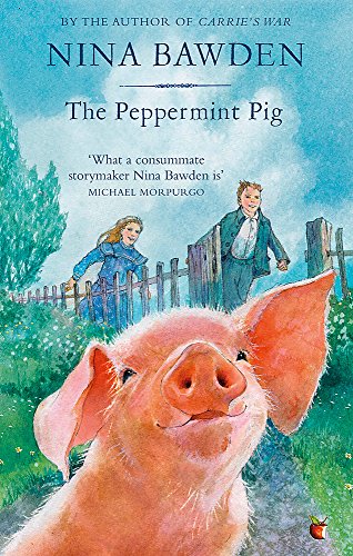 Book cover: a pig in the foreground, children on a distant farm.