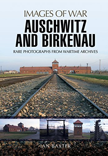 Book cover depicting the Auschwitz camp entrance with railway tracks.