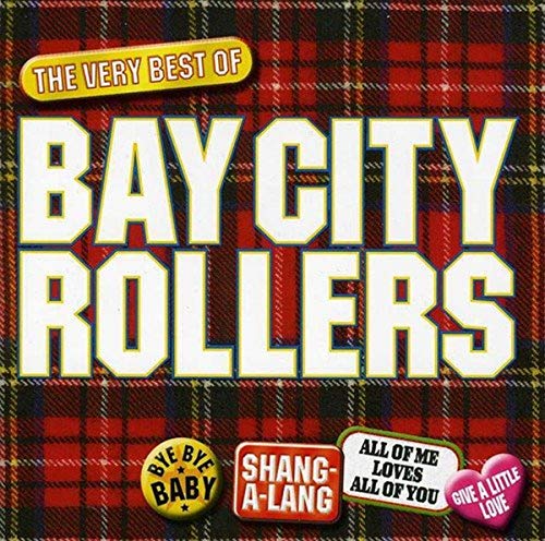 CD cover for Bay City Rollers’ “The Very Best Of” album, tartan background.