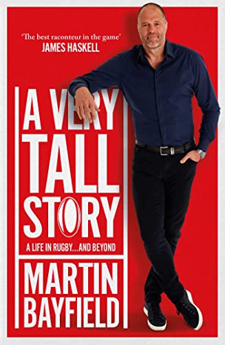 Book cover featuring Martin Bayfield, a tall man and rugby player.