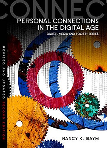 Book cover: "Personal Connections in the Digital Age" with abstract gears.