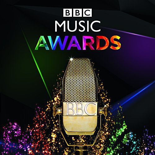 BBC Music Awards CD cover with a gold microphone and colorful lights.