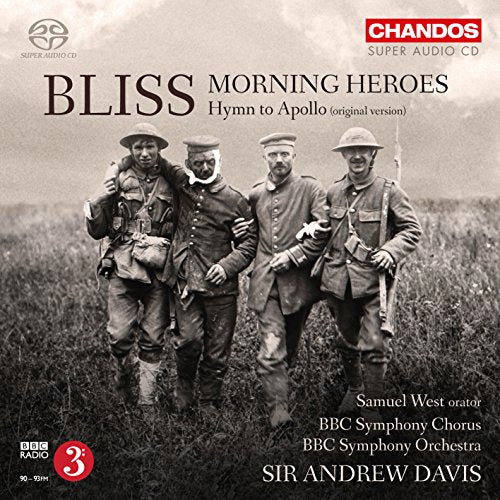 CD cover: Sepia-toned photo of soldiers, text “Bliss: Morning Heroes”, orchestra details.