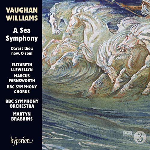 CD cover: Painting of horses emerging from turbulent blue waves.