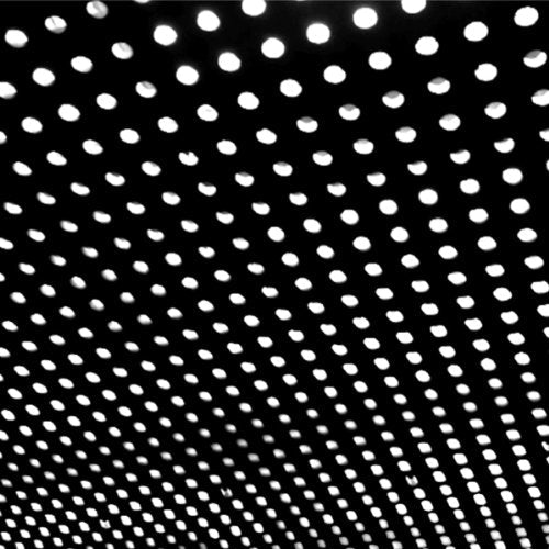 Black and white abstract pattern of many small, repeating circles.