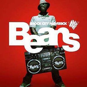 Album cover for “Beans - Shock City Maverick” featuring a man with a boombox.