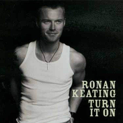 Black and white album cover featuring Ronan Keating in a white tank top.