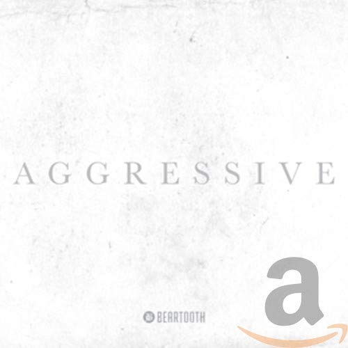 Album cover with the word AGGRESSIVE in centered text on a light textured background.
