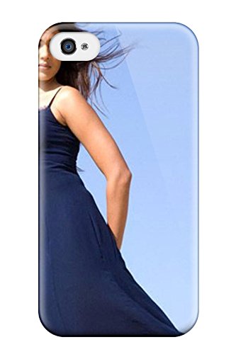 The image depicts a phone case featuring a woman in a blue dress. For accessibility purposes, a suitable alt text could be: "Phone case with a woman in a blue dress."