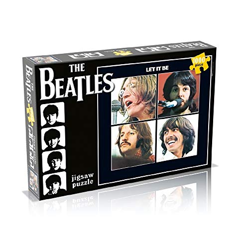Let It Be" Beatles jigsaw puzzle box with four band member portraits.