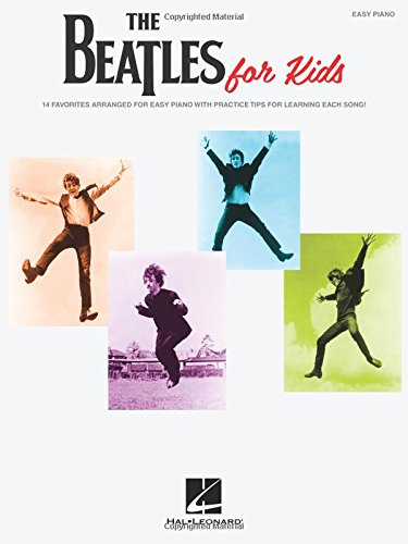 Sheet music cover for "The Beatles for Kids" featuring four jumping band members.