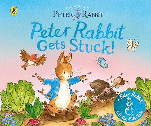 Peter Rabbit stuck in a garden with a mole and birds.