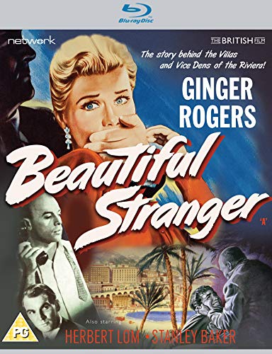 “Beautiful Stranger” Blu-ray cover featuring Ginger Rogers and Herbert Lom.