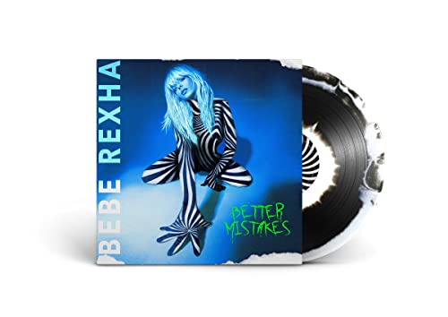Bebe Rexha album "Better Mistakes" vinyl record with blue and white cover.