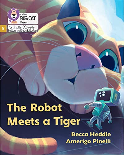Book cover: a tiger faces a small blue robot.