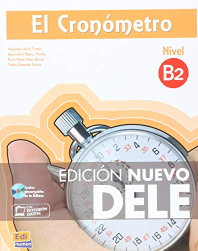 Spanish language textbook cover with a stopwatch and "DELE B2" text.