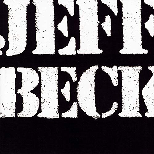 Black and white album cover with distressed, stacked text "JEFF BECK".