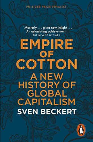 Book cover: “Empire of Cotton” by Sven Beckert, with floral design.
