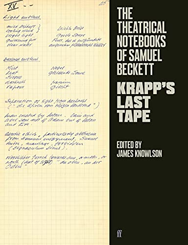 Book cover featuring handwritten notes and the title "The Theatrical Notebooks of Samuel Beckett.