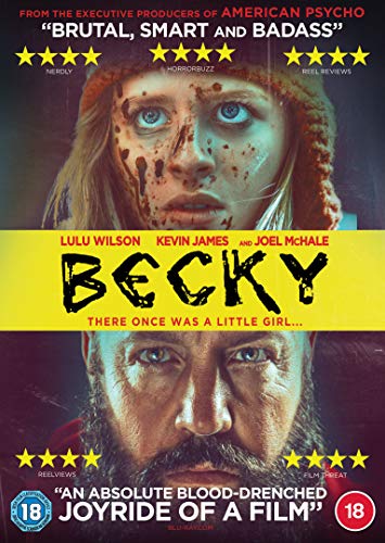 DVD cover for horror film "Becky" featuring a distressed young woman.