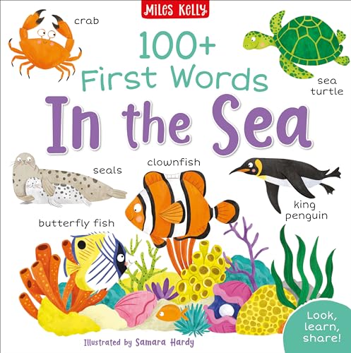 Children’s book cover with illustrations of sea creatures and text.