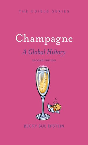 Book cover with pink background, title text, and an illustration of a champagne flute.