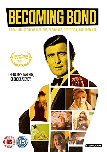 DVD cover for Becoming Bond featuring a collage of George Lazenby and film scenes.