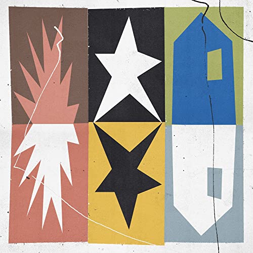 A grid of six colored squares featuring abstract star, house, and geometric shapes.