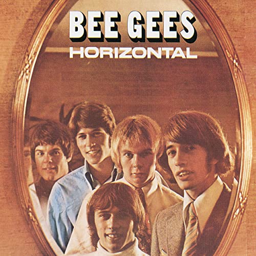 Bee Gees album cover, "Horizontal," featuring a portrait of the band.