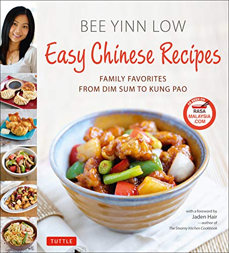 Cookbook cover featuring Chinese dishes and author Bee Yinn Low’s portrait.