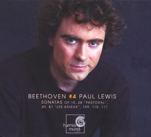 CD cover featuring portrait of pianist Paul Lewis and Beethoven’s name.