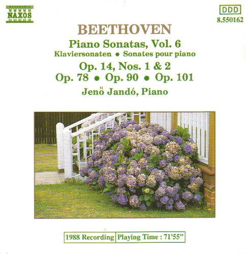 CD cover for Beethoven piano sonatas featuring purple hydrangeas and a white fence.