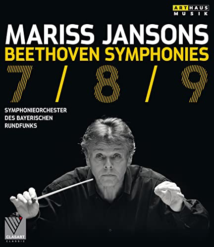 Blu-ray cover featuring conductor Mariss Jansons with text Beethoven Symphonies 7, 8 and 9.