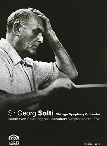Black and white DVD cover featuring conductor Sir Georg Solti.
