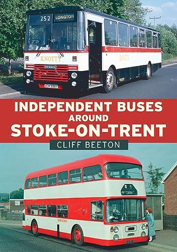 Book cover featuring vintage red and white buses around Stoke-on-Trent.
