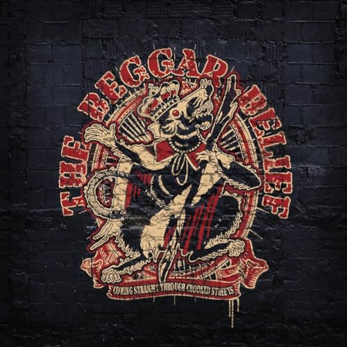 Vintage-style album cover with a rat playing a guitar, distressed texture.