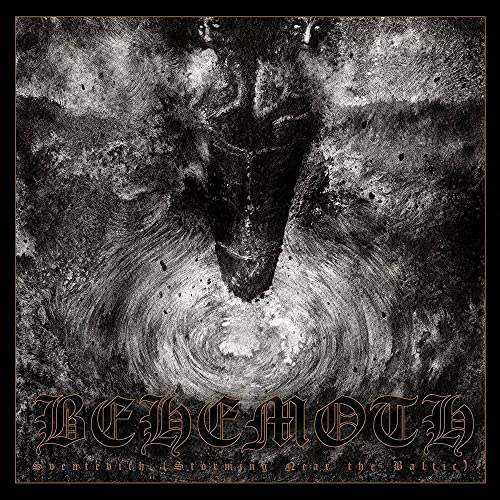 Dark, textured album cover for Behemoth's "Sventevith" featuring a horned figure.