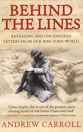 Book cover: soldier writing, titled "Behind The Lines", sepia tone.