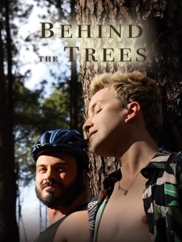 DVD cover featuring two men in a forest, with the title “Behind The Trees”.