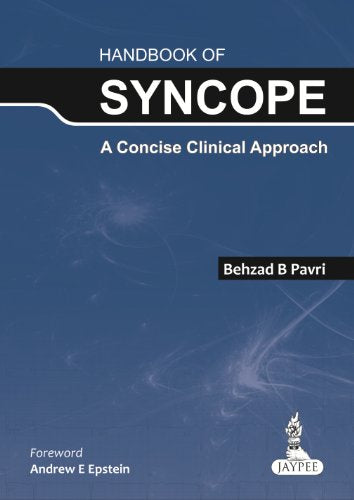 Blue book cover with white text: "Handbook of Syncope" and author name.