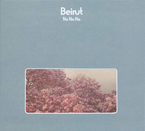 Beirut album cover: blue background with a pink-toned tree image.
