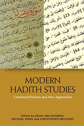 Book cover: “Modern Hadith Studies” with Arabic calligraphy background.