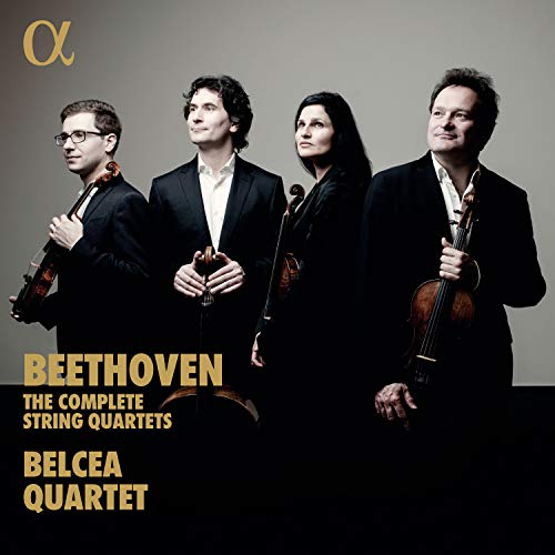 Belcea Quartet portrait with “Beethoven: The Complete String Quartets” text.