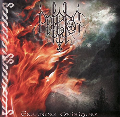 CD cover with ornate black lettering against a fiery, smoky background.
