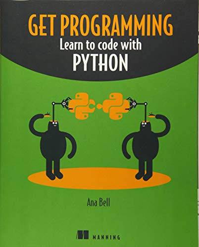 Book cover: āGet Programmingā with cartoon robots and black cats.
