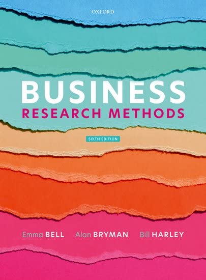 Book cover: "Business Research Methods," sixth edition, with layered paper texture.
