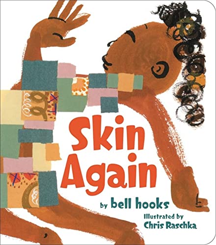 Book cover: "Skin Again" depicts a brown-skinned person with fabric pieces.