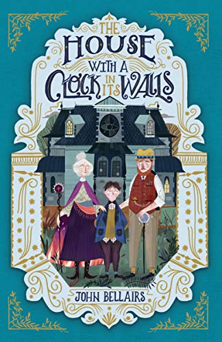 Book cover with cartoon illustration of a boy and two adults in front of a house.