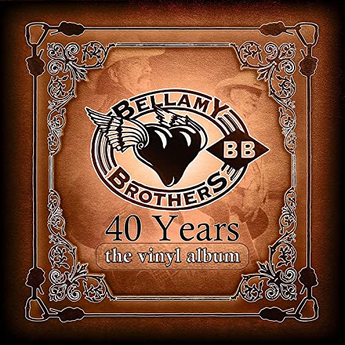 Bellamy Brothers "40 Years" vinyl album cover with heart and wings logo.