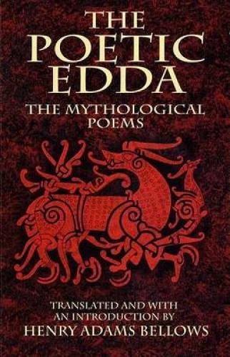 Book cover: "The Poetic Edda" with red Norse art and text.